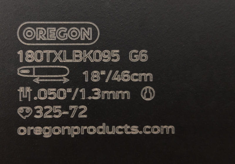 Oznaczenia na prowadnicy Oregon 180TXLBK095